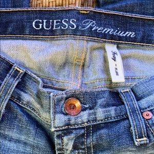 GUESS Premium Foxy Flare Jeans Medium Wash Size 28 Y2K